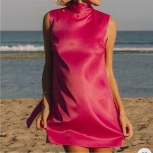 Daily Drills Pink Backless Mini Dress